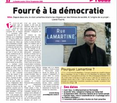 Interview de Lionel Fourré Gazette de Côte-d'Or septembre 2008, déc. 2008